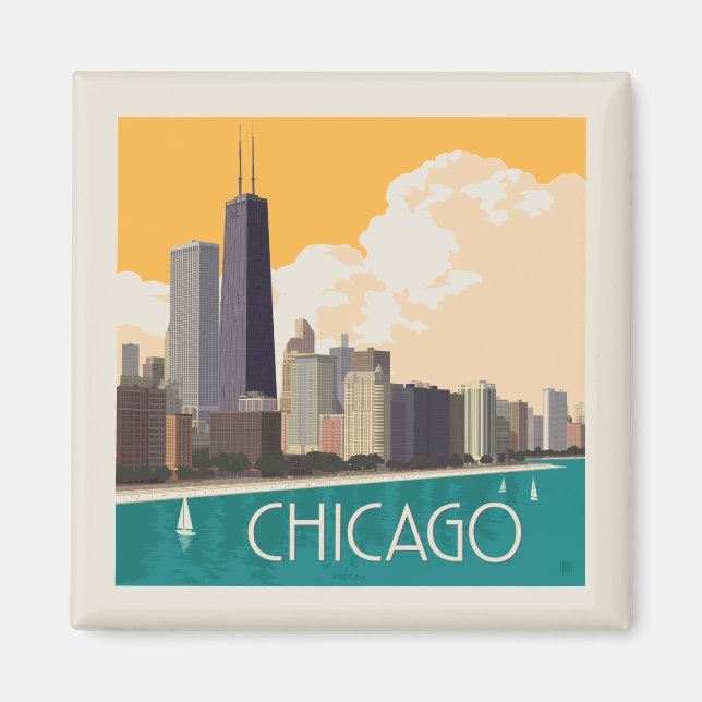 Chicago | Modern Skyline Magnet (Front)