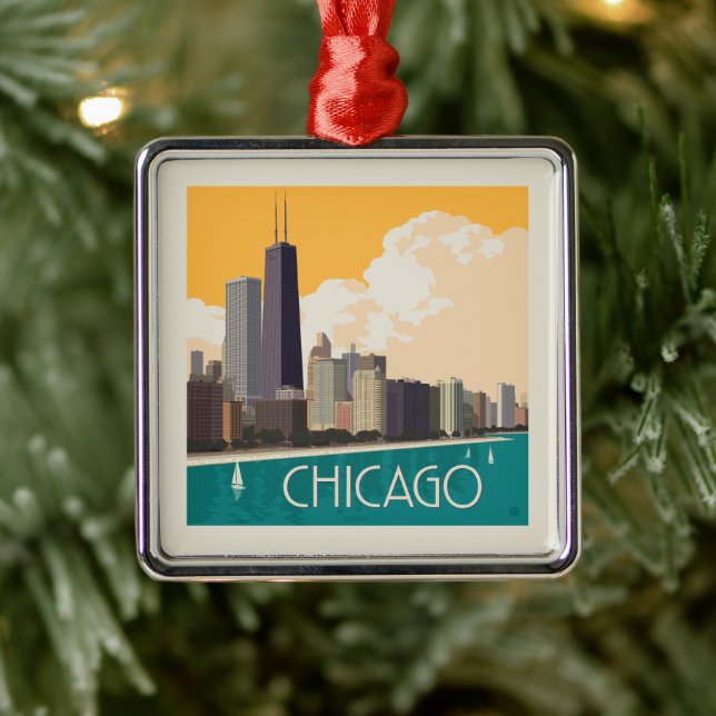 Chicago | Modern Skyline Metal Tree Decoration (Tree)