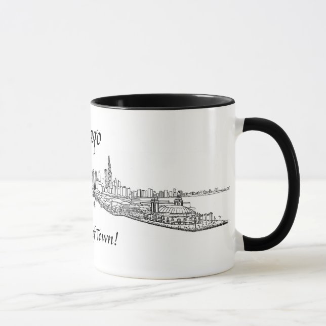 Chicago My Kind of Town shoreline view drawing Mug (Right)
