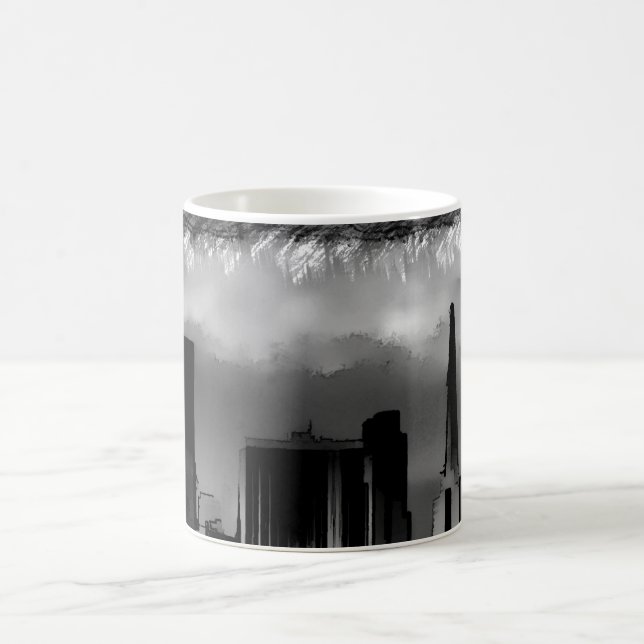 Chicago Nature Scene Buildings Towers Art Sketch Coffee Mug (Center)