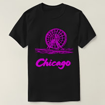 Chicago Navy Pier Ferris Wheel Neon Pink