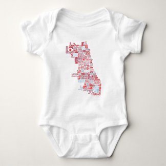 Chicago Neighbourhood Map Baby Bodysuit