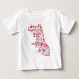 Chicago Neighbourhood Map Baby T-Shirt