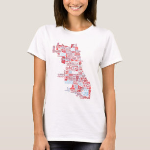 Chicago Neighbourhood Map T-Shirt