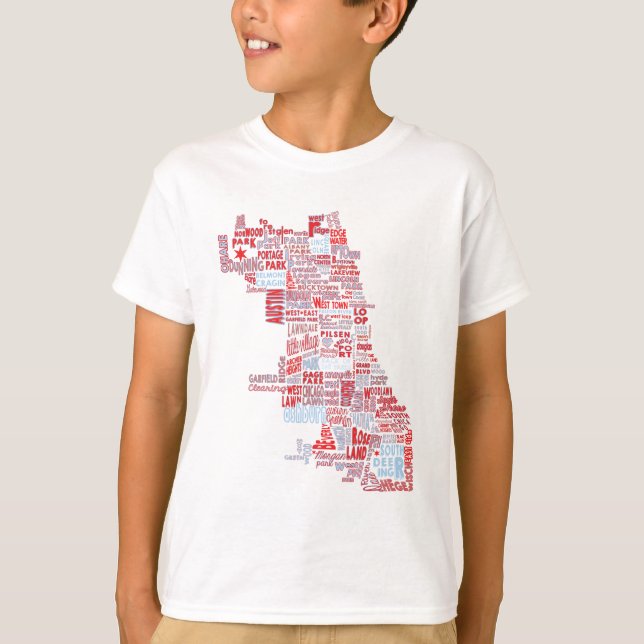 Chicago Neighbourhood Map T-Shirt (Front)
