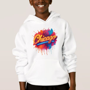 Chicago Neon Street Art Splash Magnet