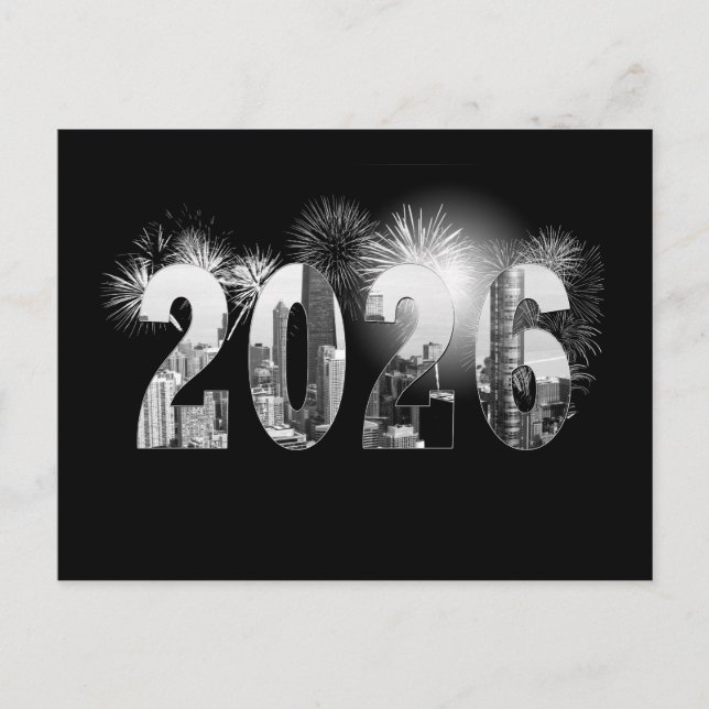 Chicago New Year 2024 Business Thank You  Postcard (Front)