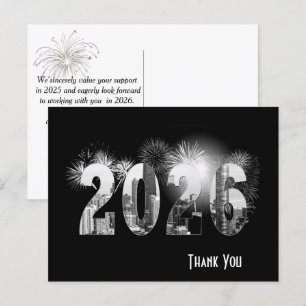 Chicago New Year 2025 Business Thank You Postcard