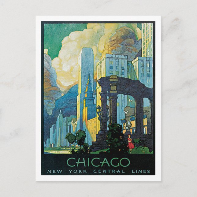 Chicago New York Central Lines Vintage Postcard (Front)