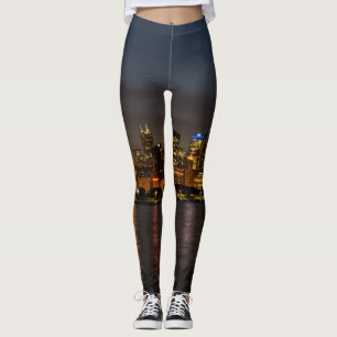 Chicago Night Cityscape Leggings