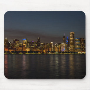 Chicago Night Cityscape Mouse Mat