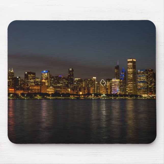 Chicago Night Cityscape Mouse Mat (Front)