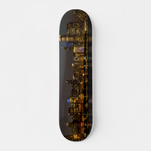 Chicago Night Cityscape Skateboard