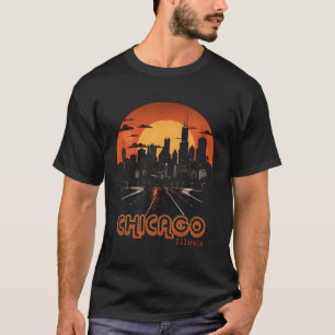 Chicago Night Lights Chi-Town Windy City Skyline S T-Shirt
