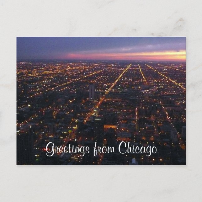 chicago night lights postcard (Front)