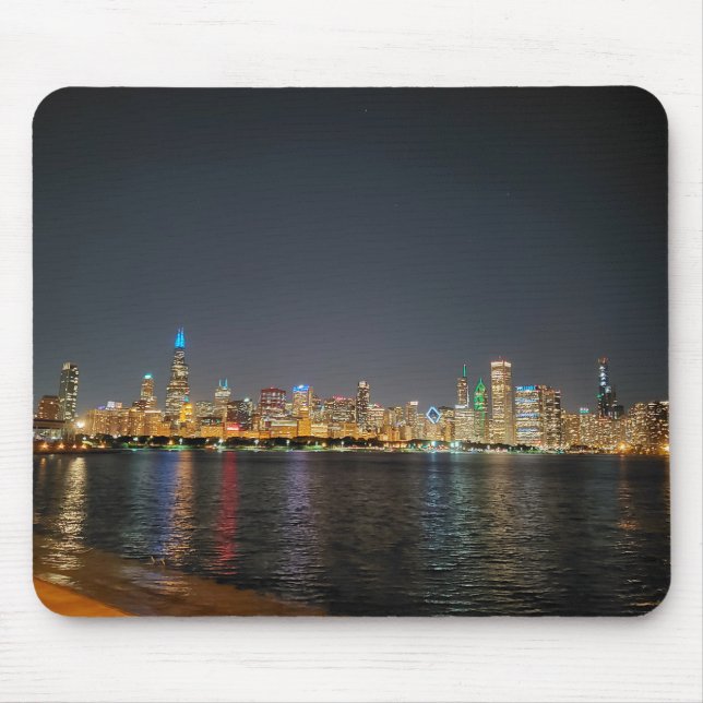 Chicago Night Skyline mousepad (Front)