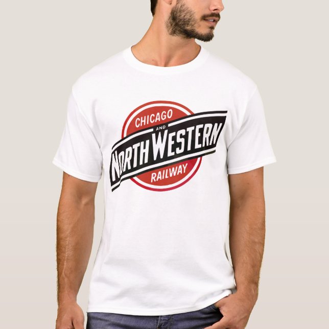 Chicago & North West Railways Railroad Hiking Duck T-Shirt (Front)