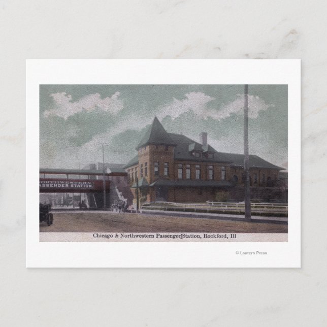 Chicago & Northwestern Railway Station Postcard (Front)
