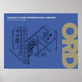 Chicago O'Hare Airport (ORD) Diagram Poster