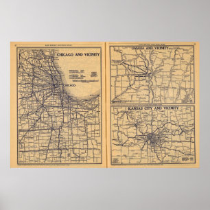 Chicago, Omaha, Kansas City Poster