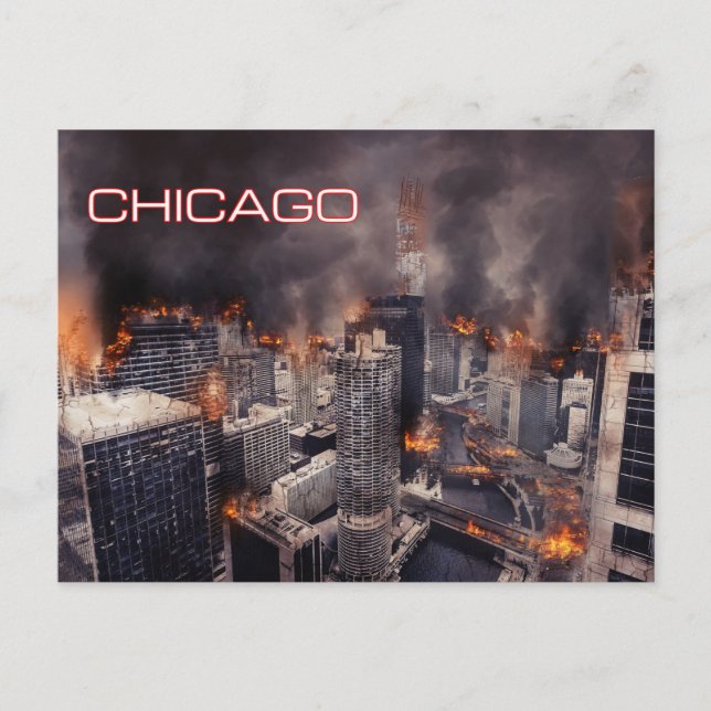 Chicago on Fire Postcard (Front)