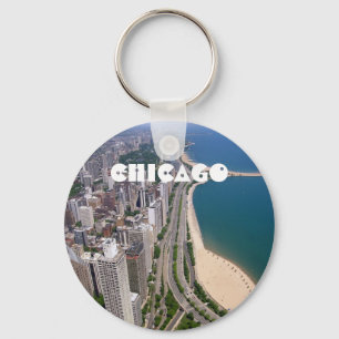 Chicago panoramic view key ring