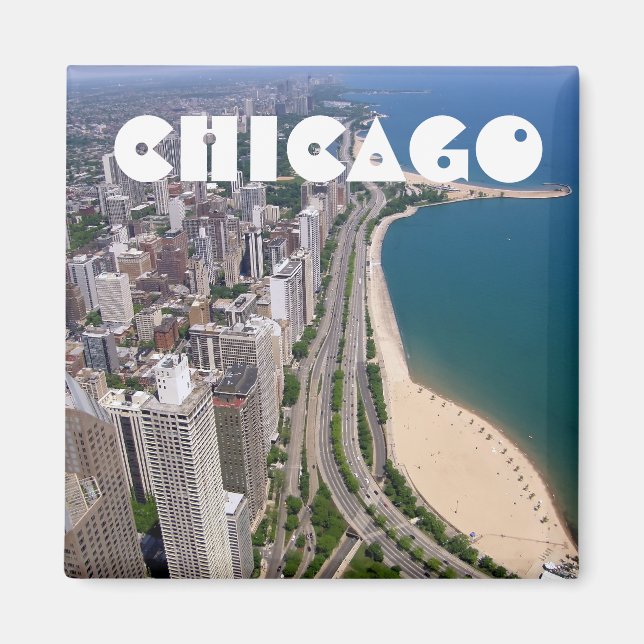 Chicago panoramic view magnet (Front)