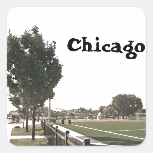 Chicago Park in Sepia Tones Square Sticker