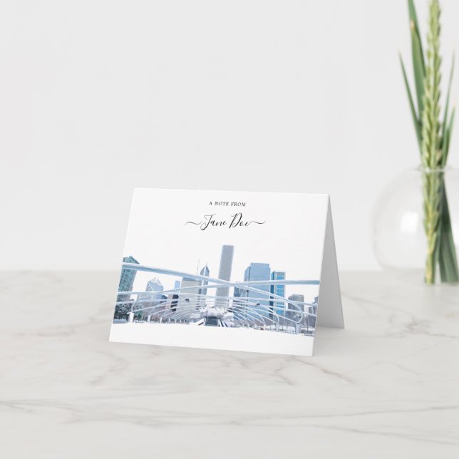 Chicago Personalised Note Card (Front)