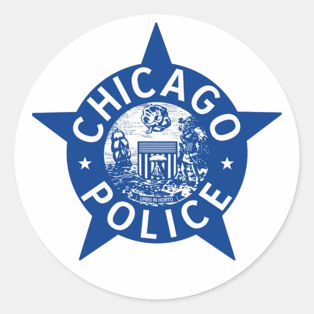 Chicago Police VINTAGE STAR Classic Round Sticker (Front)