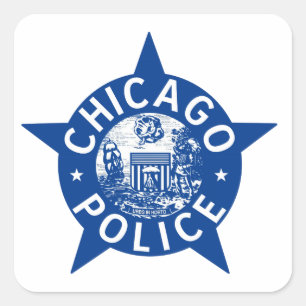 Chicago Police VINTAGE STAR Square Sticker