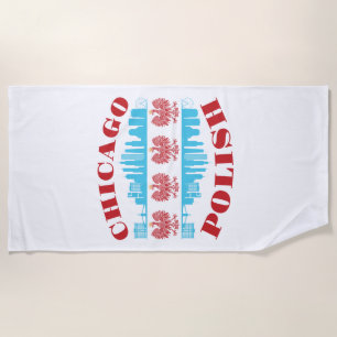 Chicago Polish Poland Heritage Pride Beach Towel