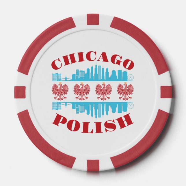 Chicago Polish Poland Heritage Pride Poker Chips (Front)