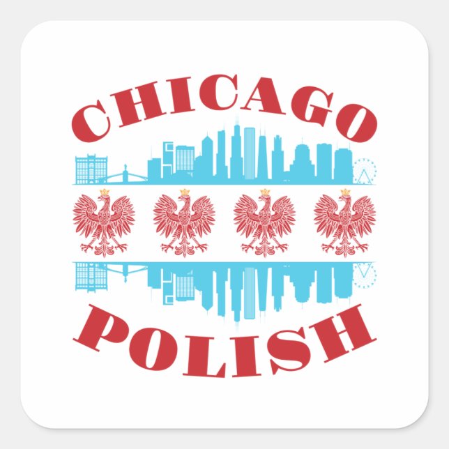 Chicago Polish Poland Heritage Pride Square Sticker (Front)