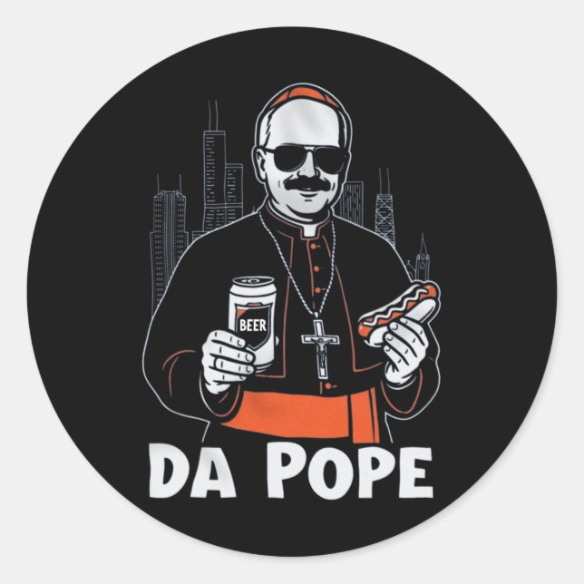 Chicago Pope Leo Xiv da Pope'  Classic Round Sticker (Front)