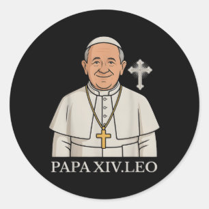 Chicago Pope Leo Xiv Da Pope Funny Meme Classic Round Sticker