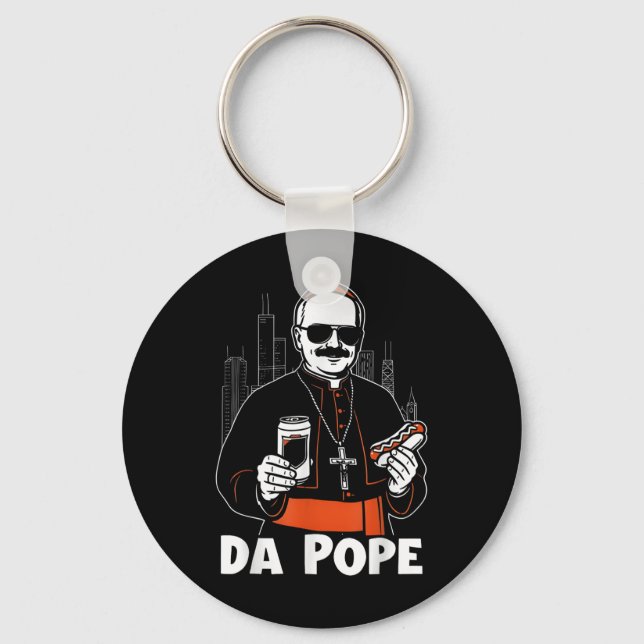 Chicago Pope Leo Xiv Da Pope Funny Meme  Key Ring (Front)
