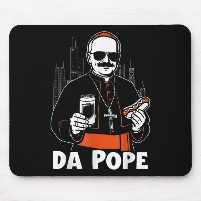 Chicago Pope Leo Xiv Da Pope Funny Meme  Mouse Mat (Front)