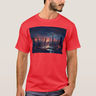 Chicago Post Apocalyptic Hues Cyberpunk Neon boy T-Shirt