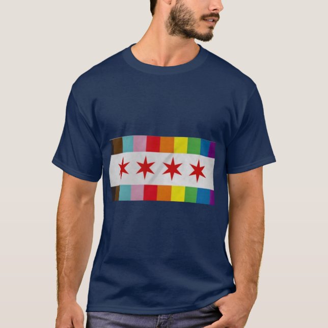 Chicago Pride flag T-Shirt (Front)