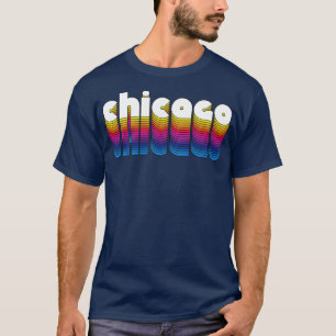 Chicago Pride Retro Rainbow Design T-Shirt