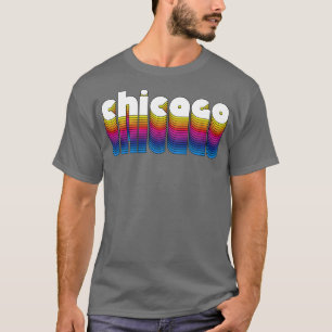 Chicago Pride Retro Rainbow Design T-Shirt