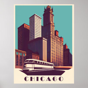 Chicago, Public Transport, Travel Poster