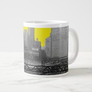 Chicago Rail Yards Downtown 1960's Railroad Photo Large Coffee Mug