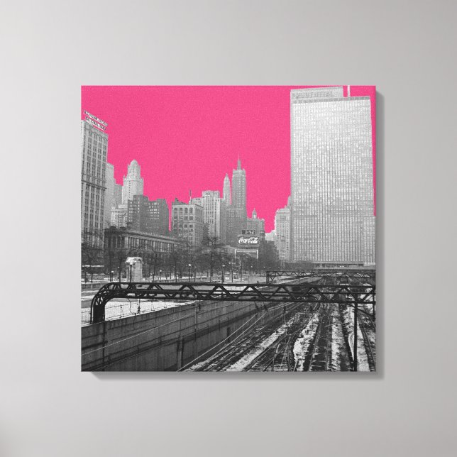 Chicago Rail Yards Loop Railroad 1960's Photo Canvas Print (Front)