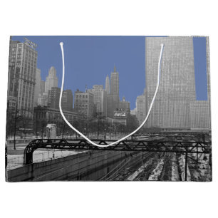 Chicago Rail Yards Michigan Avenue 1960's Photo Large Gift Bag