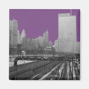 Chicago Rail Yards Michigan Avenue 1960's Photo Magnet