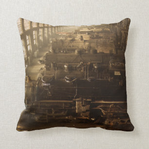 Chicago Railway Locomotive Shop Cushion