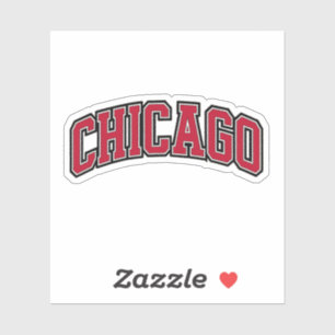 Chicago Red Block Varsity Style Text Design