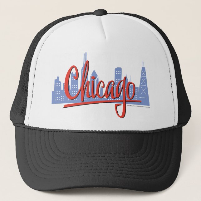 CHICAGO-RED TRUCKER HAT (Front)